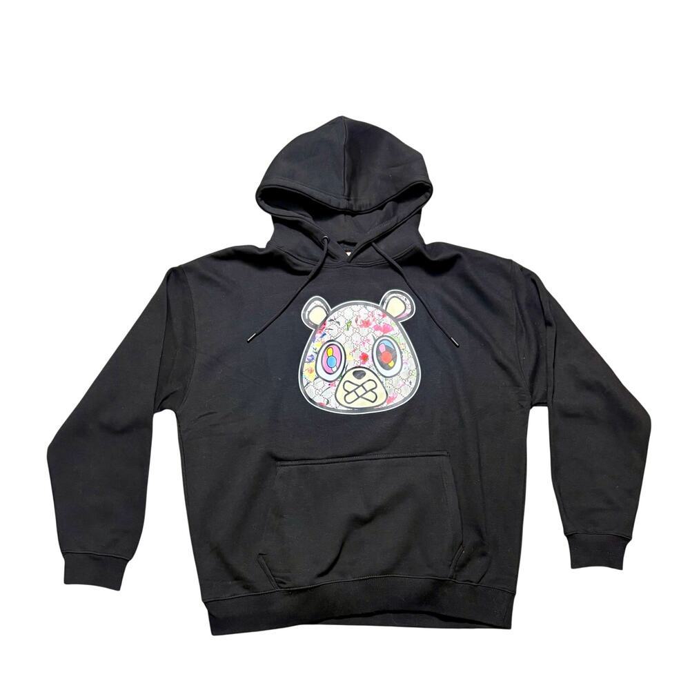 New Black GG inspired Bear Hoodie in XL. 80% cotton.